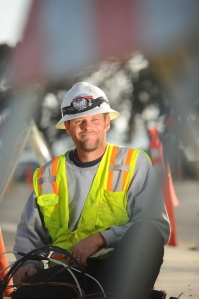 Electrician Daniel Totty of St. Francis Electric pauses for a moment on the work site of the new Vallejo Station Intermodal transportation center, a planned waterfront transit hub that will serve the City of Vallejo and provide a gateway to the North Bay and Solano County.