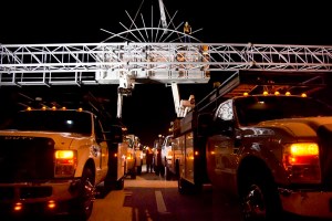 Dynamic Message signs being replaced along I-95 during the first replacement project in Broward County. The signs display critical messages to motorists regarding lane blockages, travel times, and construction information.