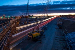 Loveridge overpass during construction Spring of 2013.