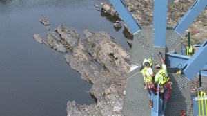 A new bridge being constructed over the Merrimack River in Lowell, Ma.
