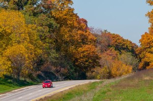 Traveling along Highway 50 east of Jefferson City, Missouri on a beautiful Fall day.