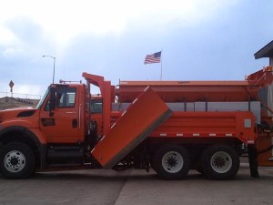 Montana Department of Transportation shiny snowplow, Shelby, MT.