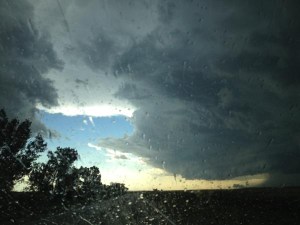 Driving West along Highway 2 and hitting a storm outside of Poplar, MT.