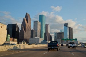 Houston skyline from Interstate 45.